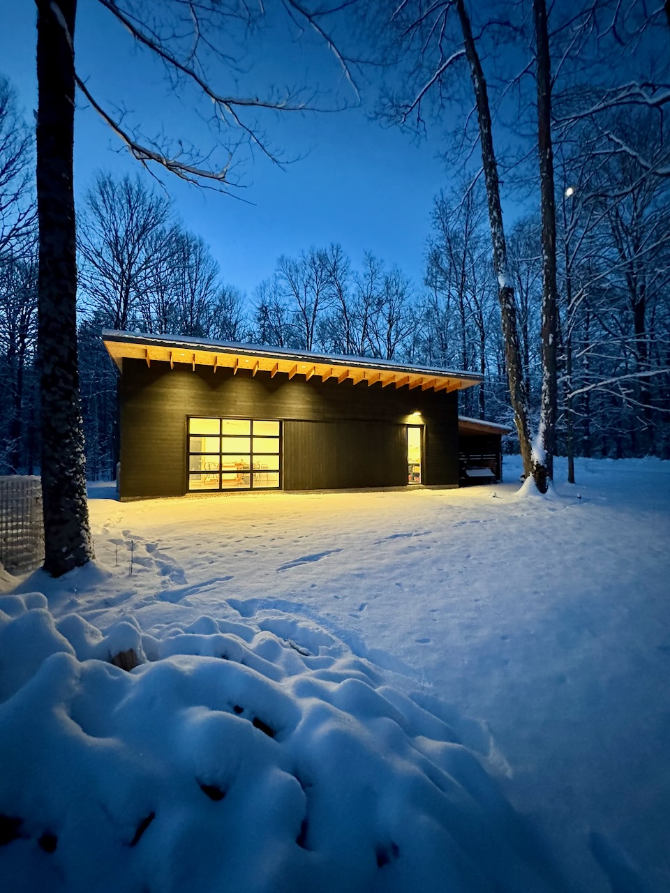 Custom art studio at twilight — Fox Contracting, Hudson Valley